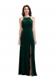 Long Sleeveless Stretch Velvet Dark Green A-Line Semi Formal Evening Dress / Prom Dress / Bridesmaid Dress Newcastle