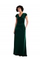 Long Cap Sleeves Stretch Velvet Dark Green A-Line Black Tie Evening Gown / Prom Dress / Bridesmaid Dress Newcastle