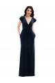 Long Flutter Sleeves Stretch Velvet Dark Navy A-Line Formal Dress / Bridesmaid Dress Newcastle
