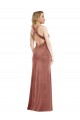 Long Sleeveless Stretch Velvet Cinnamon Rose A-Line Bridesmaid Dress / Evening Dress Newcastle