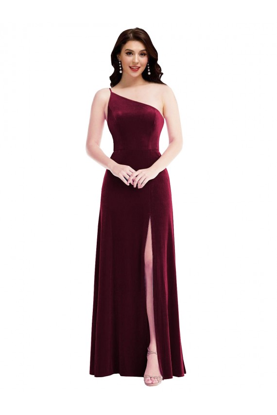 Long Sleeveless Stretch Velvet Burgundy Trumpet Black Tie Evening Dress / Prom Dress / Bridesmaid Dress Newcastle