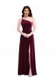 Long Sleeveless Stretch Velvet Burgundy Trumpet Black Tie Evening Dress / Prom Dress / Bridesmaid Dress Newcastle