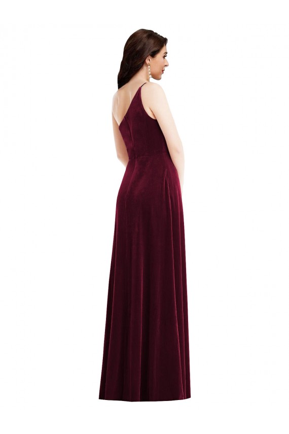 Long Sleeveless Stretch Velvet Burgundy Trumpet Black Tie Evening Dress / Prom Dress / Bridesmaid Dress Newcastle