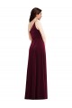 Long Sleeveless Stretch Velvet Burgundy Trumpet Black Tie Evening Dress / Prom Dress / Bridesmaid Dress Newcastle