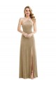 Long Sleeveless Stretch Velvet Champagne A-Line Semi Formal Evening Dress / Prom Dress / Bridesmaid Dress Newcastle