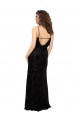 Long Sleeveless Floral Velvet & Stretch Velvet Black Sheath Bridesmaid Dress Newcastle