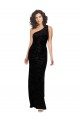 Long Sleeveless Floral Velvet & Stretch Velvet Black Sheath Bridesmaid Dresses Newcastle