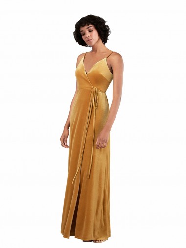 Long Sleeveless Stretch Velvet Gold Column Black Tie Evening Gown / Prom Dress / Bridesmaid Dress Newcastle