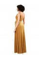 Long Sleeveless Stretch Velvet Gold Column Black Tie Evening Gown / Prom Dress / Bridesmaid Dress Newcastle