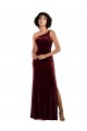 Long Sleeveless Stretch Velvet Burgundy Column Formal Evening Gown / Prom Dress / Bridesmaid Dress Newcastle
