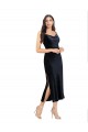 Midi Length Sleeveless Stretch Velvet Dark Navy Column Formal Evening Gown / Prom Dress / Bridesmaid Dress Newcastle