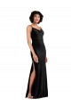 Long Sleeveless Stretch Velvet Black Column Black Tie Evening Gown / Prom Dress / Bridesmaid Dress Newcastle
