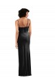 Long Sleeveless Stretch Velvet Black Column Black Tie Evening Gown / Prom Dress / Bridesmaid Dress Newcastle