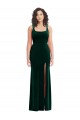 Long Sleeveless Stretch Velvet Dark Green Trumpet Semi Formal Evening Dress / Prom Dress / Bridesmaid Dress Newcastle
