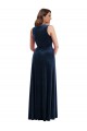 Long Sleeveless Stretch Velvet Dark Navy Sheath Formal Plus Size Evening Gown / Prom Dress / Bridesmaid Dress Newcastle