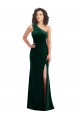 Long Sleeveless Stretch Velvet Dark Green Trumpet Black Tie Prom Dress / Bridesmaid Dress Newcastle