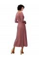 Midi Length Long Sleeves Stretch Velvet Cinnamon Rose A-Line Black Tie Prom Dress / Bridesmaid Dress Newcastle