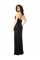 Long Sleeveless Floral Velvet & Stretch Velvet Black A-Line Bridesmaid Dress Newcastle