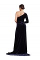 Sweep Train Long Sleeves Stretch Velvet Dark Navy A-Line Formal Evening Gown / Prom Dress / Bridesmaid Dress Newcastle