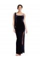 Long Sleeveless Stretch Velvet Dark Navy Sheath Formal Evening Gown / Prom Dress / Bridesmaid Dress Newcastle