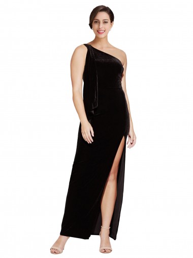 Long Sleeveless Stretch Velvet Black Sheath Formal Evening Gown / Prom Dress / Bridesmaid Dress Newcastle