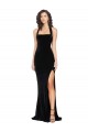 Long Sleeveless Stretch Velvet Black Sheath Semi Formal Evening Dress / Prom Dress / Bridesmaid Dress Newcastle