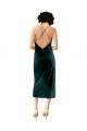 Midi Length Sleeveless Stretch Velvet Dark Green Sheath Formal Dress / Bridesmaid Dress Newcastle